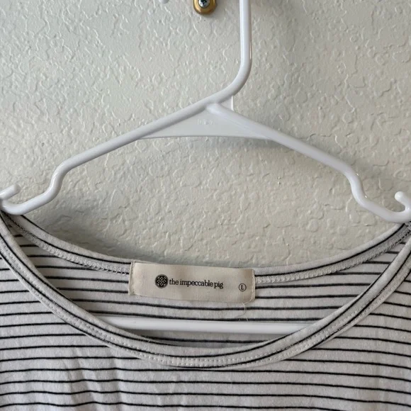 **FINAL PRICE** THE IMPECCABLE PIG STRIPED  T-SHIRT DRESS SIZE LARGE EUC - Picture 3 of 3